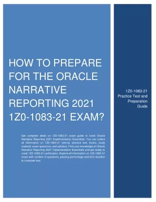 how to prepare for the oracle narrative reporting