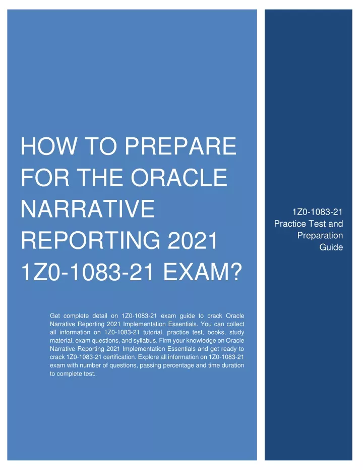 how to prepare for the oracle narrative reporting