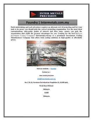 foundry intermetals com my
