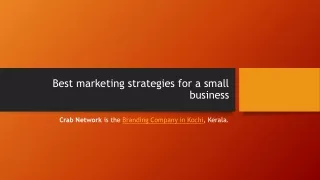 best marketing strategies for a small business