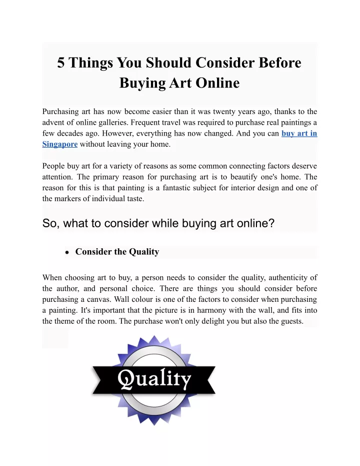 5 things you should consider before buying