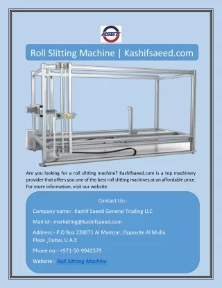Roll Slitting Machine | Kashifsaeed.com