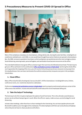 5 precautionary measures to prevent covid