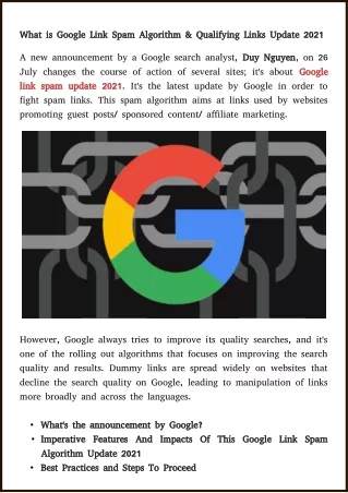what is google link spam algorithm qualifying