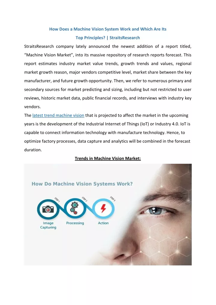 how does a machine vision system work and which