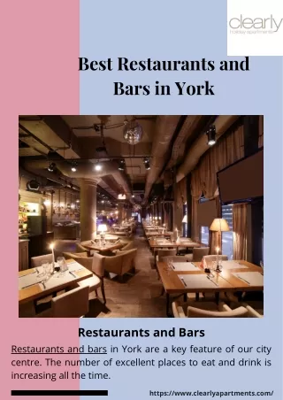 Best Restaurants and Bars in York