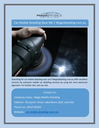 car mobile detailing near me magicdetailing com au