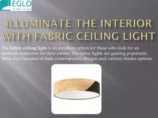 Illuminate the Interior with Fabric Ceiling Light