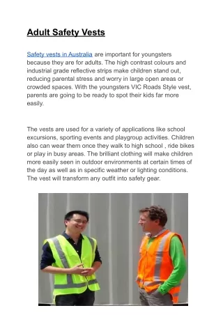 Adult Safety Vests