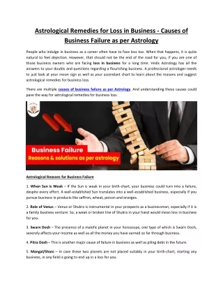 astrological remedies for loss in business causes