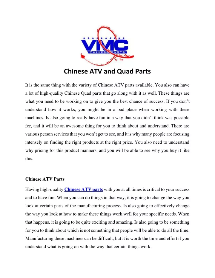 chinese atv and quad parts