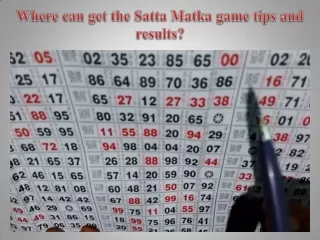 Where can get the Satta Matka game tips and results