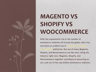 Magento vs Shopify vs WooCommerce