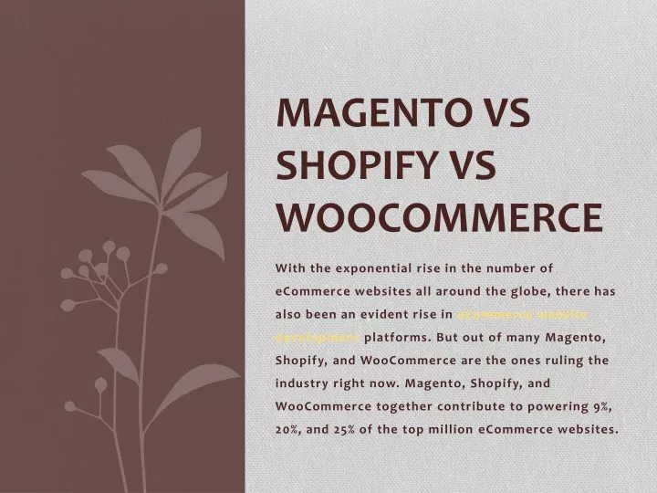 magento vs shopify vs woocommerce