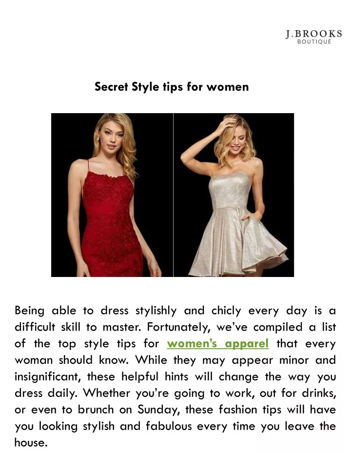 secret style tips for women