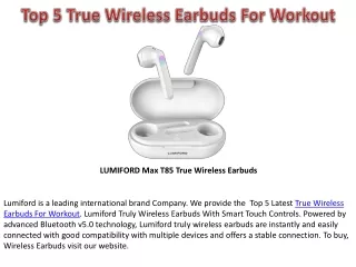 Top 5 True Wireless Earbuds For Workout