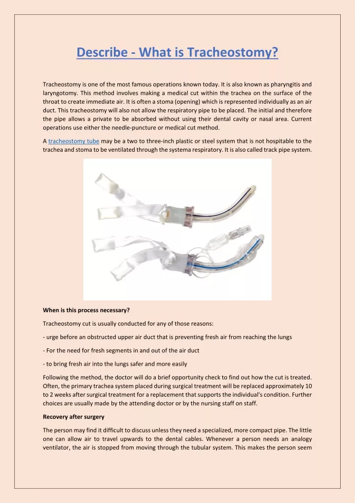 describe what is tracheostomy