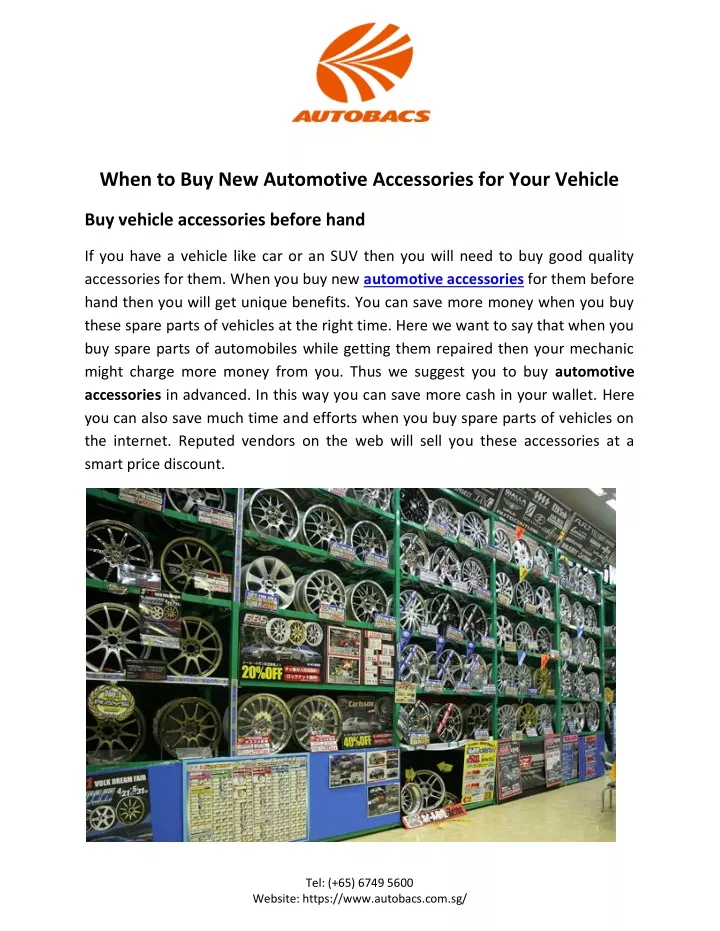 when to buy new automotive accessories for your