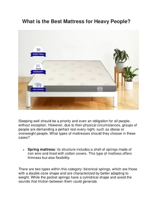what is the best mattress for heavy people