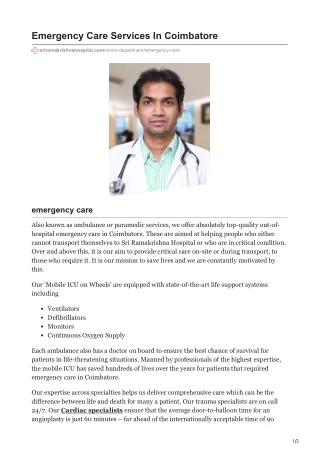 24x7 emergency  | urgent treatment centre | emergency physician