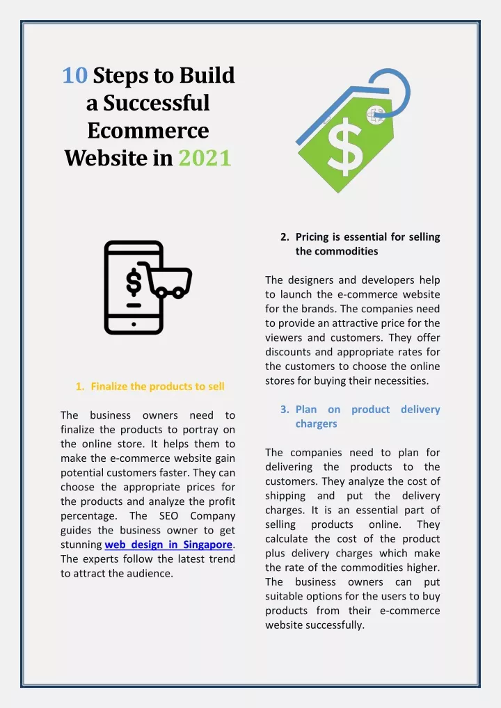 10 steps to build a successful ecommerce website
