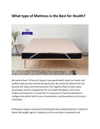 what type of mattress is the best for health