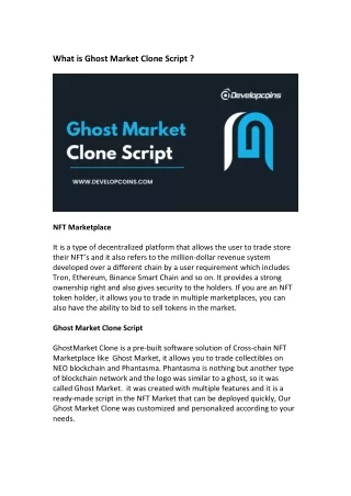 What is Ghost Market Clone Script