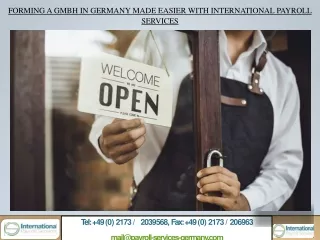 FORMING A GMBH IN GERMANY MADE EASIER WITH INTERNATIONAL PAYROLL SERVICES