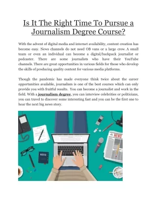 Is It The Right Time To Pursue a Journalism Degree Course