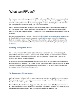 What can RPA do?