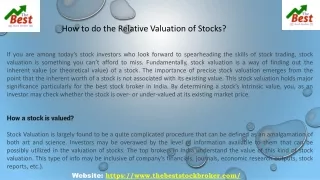 how to do the relative valuation of stocks