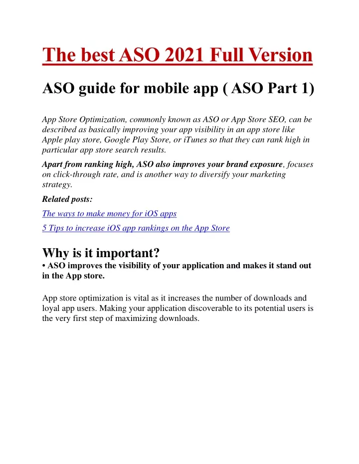 the best aso 2021 full version aso guide