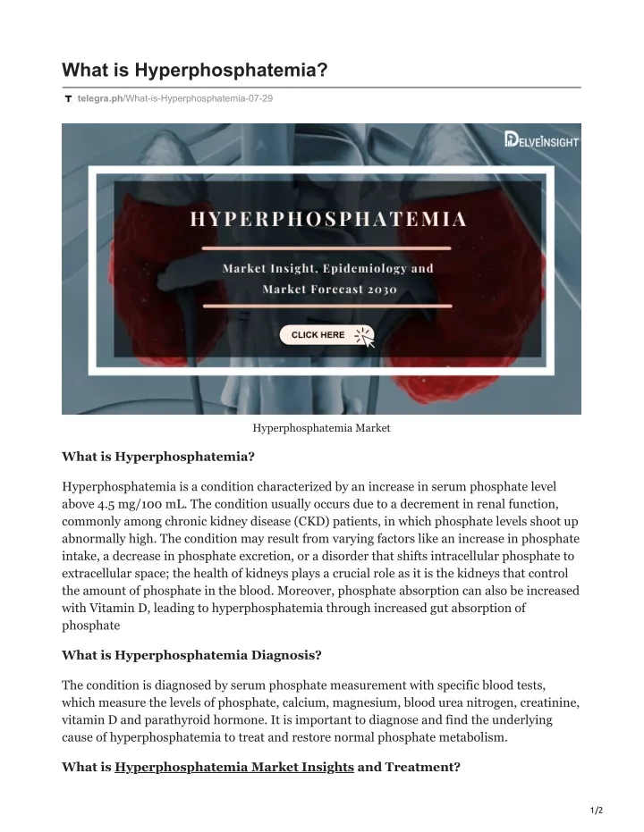 what is hyperphosphatemia