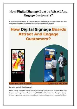 How Digital Signage Boards Attract and Engage Customers