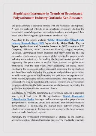 significant increment in trends of brominated