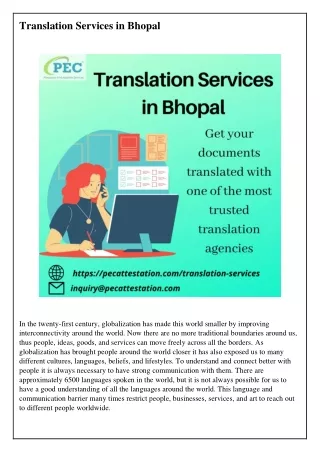 Translation Services in Bhopal