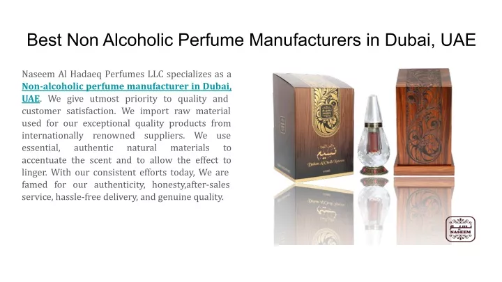 best non alcoholic perfume manufacturers in dubai