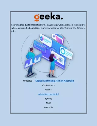 Digital Marketing Firm In Australia| Geeka.digital