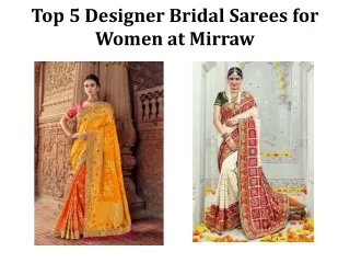 Top 5 Designer Bridal Sarees for Women at Mirraw