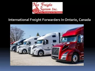 International Freight Forwarders In Ontario