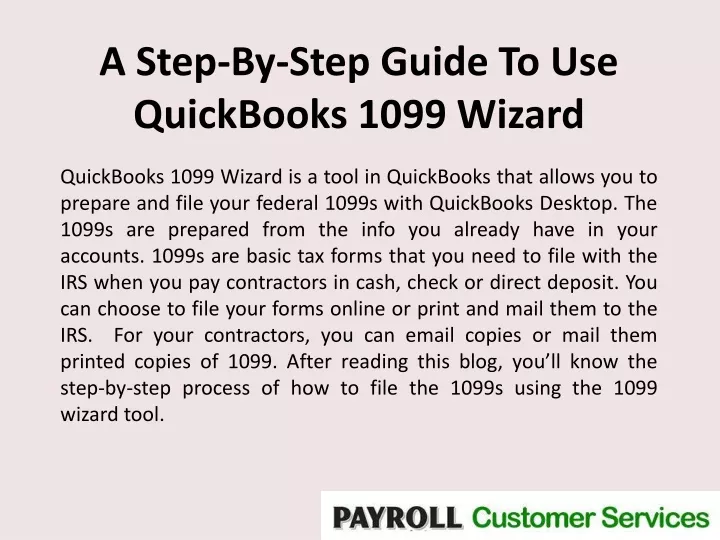 a step by step guide to use quickbooks 1099 wizard