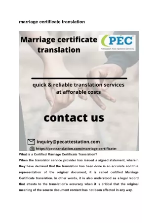 MARRIAGE CERTIFICATE TRANSLATION SERVICES