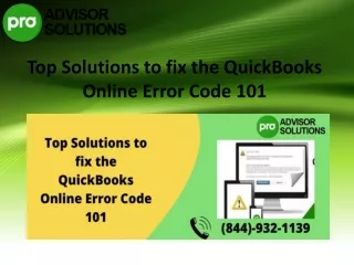 top solutions to fix the quickbooks online error code 101