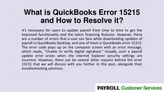 What is QuickBooks Error 15215 and How to Resolve it?