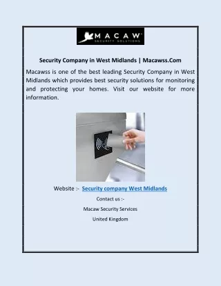 Security Company in West Midlands | Macawss.Com