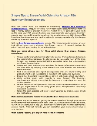 simple tips to ensure valid claims for amazon