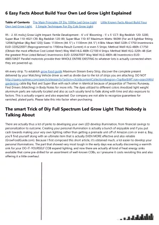 Get This Report on Diy Led Grow Light Strip