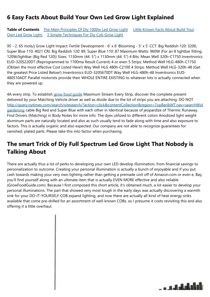 6 easy facts about build your own led grow light