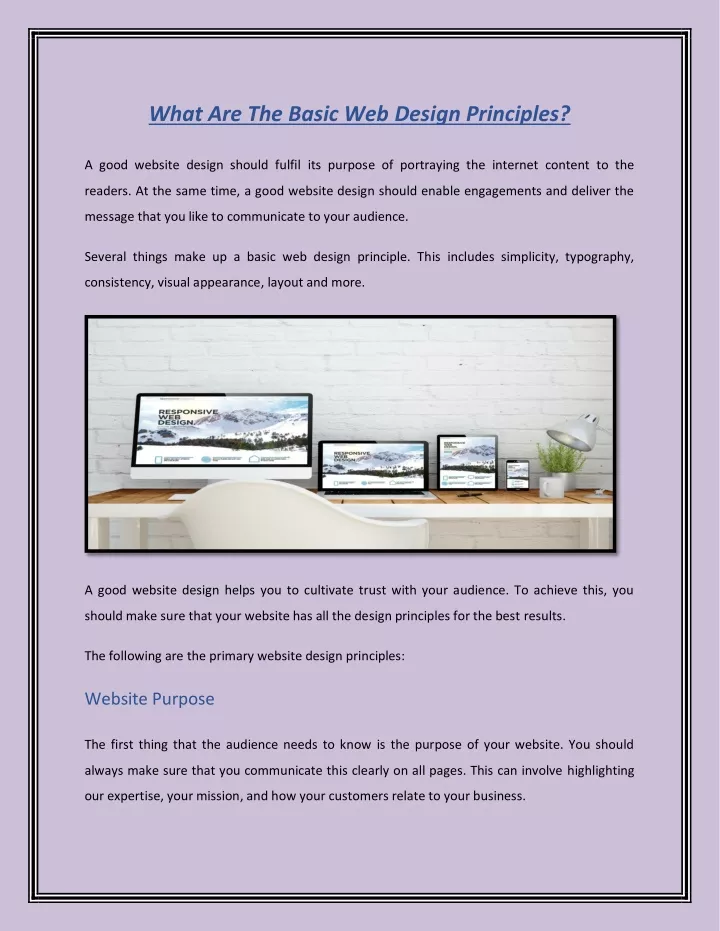 what are the basic web design principles