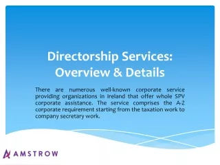 directorship services overview details